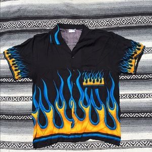90s flame vintage button up guy fieri